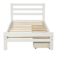 Wildon Home® 1 Set Platform Bed Wood Upholstered Platform Bed with 10 Wood Slats