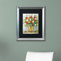 Trademark Fine Art "Spring Flowers in a Vase 11" Framed Painting Print