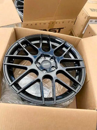 FOUR NEW 17 INCH FAST RENNEN WHEELS -- 5X108 !! MOUNTED WITH 225 / 65 R17 GISLAVED NORDFROST WINTER TIRES !