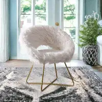 Ebern Designs 28.01" W Upholstered Faux Fur Accent Chair