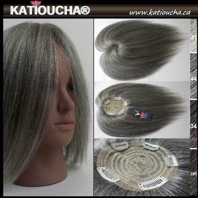 KATIOUCHA® Human Hair Clip In Toupee - Any color - Custom Made *** Toupet à Clip Cheveux Humain - Fait Sur Mesure in Health & Special Needs