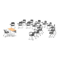 Team Tables Classroom Training Table and Chair Set with Modesty Panel