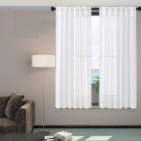 Ebern Designs Curtains - Rod Pocket Window Treatment Voile Drapes (2 Count)