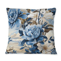 East Urban Home Coastal Tranquility Victorian Pattern I - Floral Printed Throw Pillow