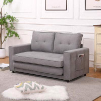 Ebern Designs 3-in-1 Upholstery Floor Gaming Sofa Bed Convertible Pull Out Couch Bed