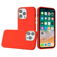 iPhone 15 / 14 / 13 Classy Slick Chromed Around Hybrid Case Cover - Red