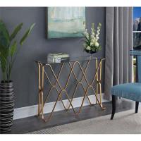 Mercer41 Mercer41 Contemporary Console Table In Gold Metal Frame Finish