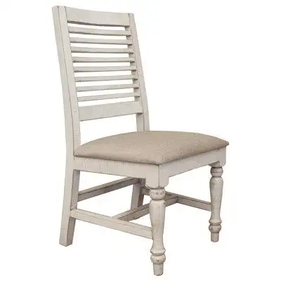 International Furniture Direct Stone Chair With Turned Legs & Fabric Seat