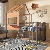 Harper Orchard Notburg Twin Iron Canopy Loft Bed by Harper Orchard