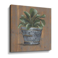 August Grove Pretty Plant In Pale Gallery Wrapped Canvas