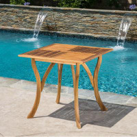 Loon Peak Outdoor Solid Wood 31.5 Inch Square Patio Dining Table