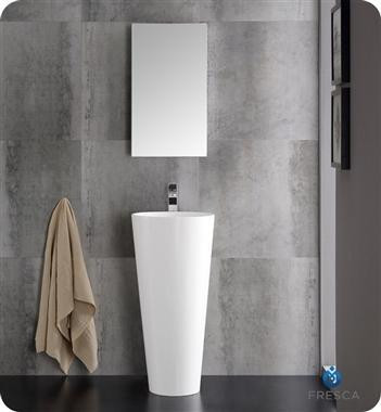16 Inch White Pedestal Sink with Medicine Cabinet, Sophisticated Glossy White has a stylish acrylic finish   FB in Plumbing, Sinks, Toilets & Showers - Image 4