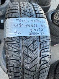 225/45/19 4 pneus HIVER Pirelli RUNFLAT COMME NEUF