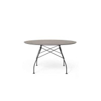 Kartell Glossy 50" Round Table in Marble Finish Top by Antonio Citterio with Oliver Löw