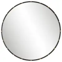 Latitude Run® Round Metal Framed Wall Mounted Mirror