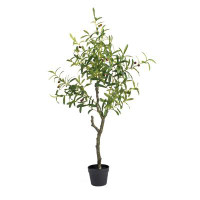 Primrue Artifical 49" Olive Tree In Black Pot