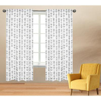 Frifoho Grey And White Window Treatment Panels Curtains For Woodland Arrow Collection    - Set Of 2