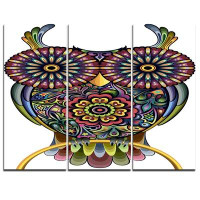 Made in Canada - Design Art Funny Owl - 3 Piece Graphic Art on Wrapped Canvas Set