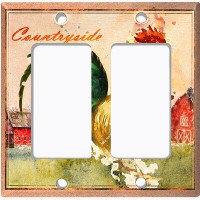 WorldAcc Metal Light Switch Plate Outlet Cover (Animal Farm Country Side Yellow Chicken For Kitchen - Single Toggle)