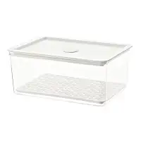 Mercer41 Plastic Refrigerator Food Preservation Storage Drain Box Container with Lid