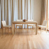 Loon Peak 55.12" Burlywood Rectangular Sintered Stone + solid wood Dining Table