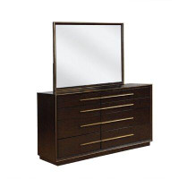 Everly Quinn Sherrell 8 Drawer Double Dresser with Mirror