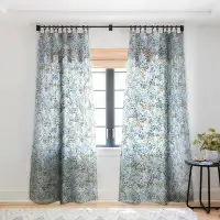 East Urban Home Ninola Design Blue Speckled Painting Watercolor Stains 1pc Sheer Window Curtain Panel
