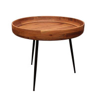 Loon Peak Solid Wood And Iron Round End Table