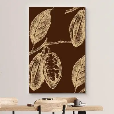 IDEA4WALL Hand Drawn Coffee Seeds on The Plant Modern Home Art