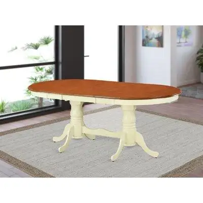 August Grove Rauscher Extendable Solid Wood Dining Table