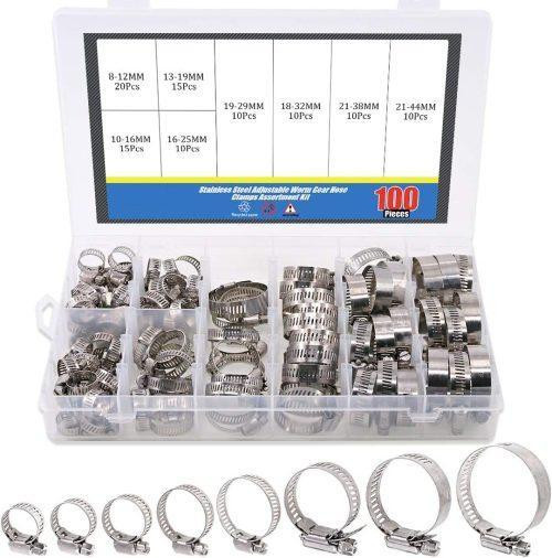 NEW 100 PCS STAINLES STEEL HOSE CLAMP SET S1169 in Other in Alberta - Image 2