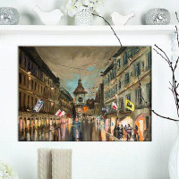 Made in Canada - East Urban Home 'Bern Switzerland Rainy Evening' Oil Painting Print on Wrapped Canvas