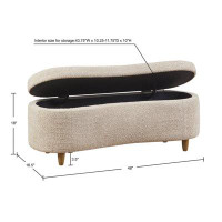 Hokku Designs Flip Top Storage Bench With Boucle Upholstery