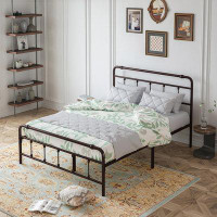 August Grove Platform Bed Frame with Victorian Style
