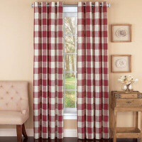 Winston Brands Stylish Checkered Room Darkening Grommet Single Curtain Panel