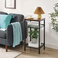 17 Stories End Table With Storage Shelf,Side Table For Office, Bedroom, Living Room