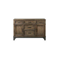 Williston Forge Oday Whiskey River Sideboard with 2 Doors and 5 Drawers, Gun Powder Gray