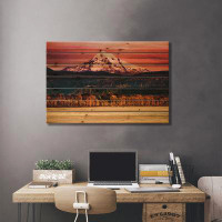 Red Barrel Studio Maidelyn Mountain Sunset River Mt. Hood Oregon Columbia River Gorge by - Graphic Print