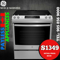 GE JCS830SMSS 30 Slide In Electric Range Self Clean Convection 5.3 cu. ft. Capacity Stainless Steel color