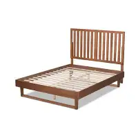 Hokku Designs Lefancy Morgenstern Modern and Contemporary Walnut Brown Finished Wood Full Size Platform Bed