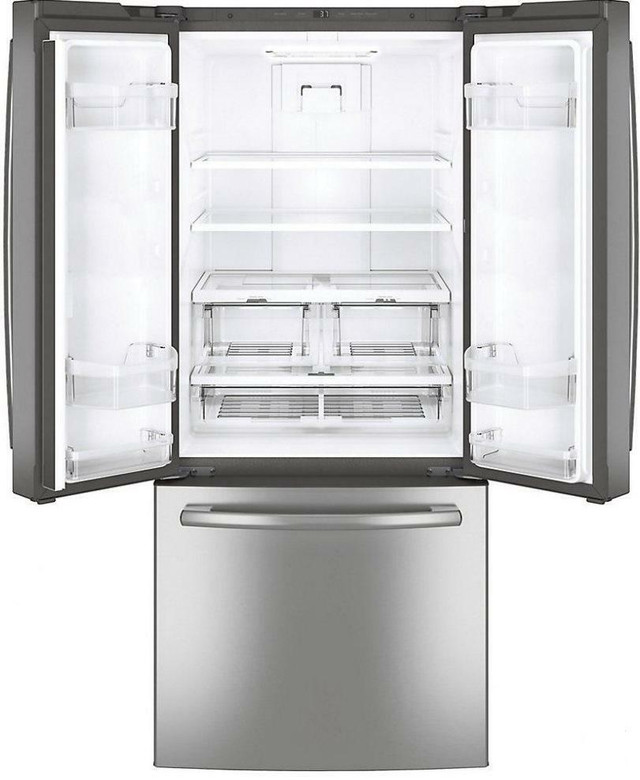 GE GNE21DSKSS 30 French Door Fridge 20.8 cu. ft. Capacity Stainless Steel color in Refrigerators in Markham / York Region - Image 3