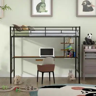Mason & Marbles Rumill Twin Loft Bed with Built-in-Desk by Mason & Marbles