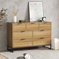 17 Stories Modern 7 Drawer Dresser Wood Cabinet