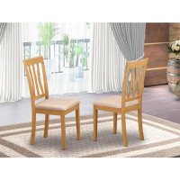 Wildon Home® East West Furniture Antique Dining Linen Fabric Upholstered Wooden Chairs, Set Of 2, Oak