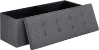 NEW 43 IN FOLDING GRAY STORAGE BENCH FOOTREST PADDED SEAT ULSF77K