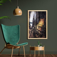 East Urban Home Ambesonne Fantasy Wall Art With Frame, Open Treasure Chest With Gold Coins In Cave Pirate Illustration,