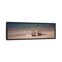 Ebern Designs Panoramic Adirondack Chair on the Beach, Bahamas Photographic Print on Canvas