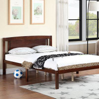Winston Porter Solid Wood Platform Bed With Headboard, Rustic Bed Frame (Full Size )