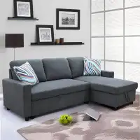 Ainehome Furniture Aronstein Velvet Reversible Modular Sofa & Chaise