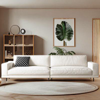 PULOSK 84.65" White 100% Polyester Standard Sofa cushion couch
